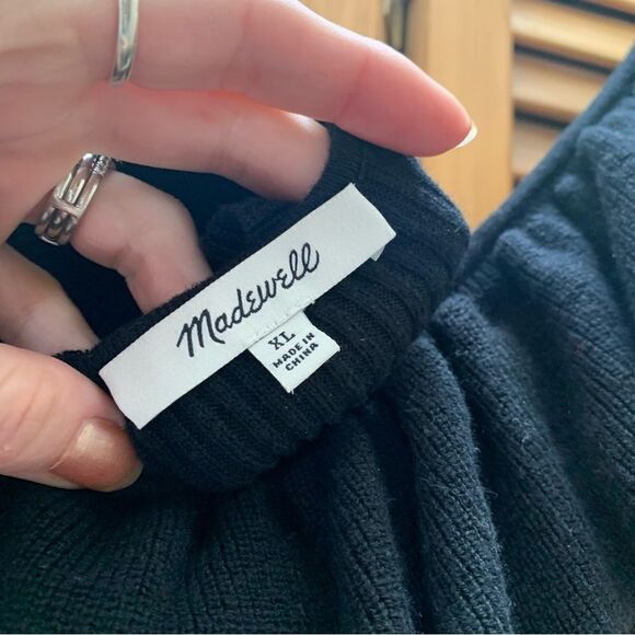 MADEWELL Black Ribbed Top Size XL - Picture 2 of 5